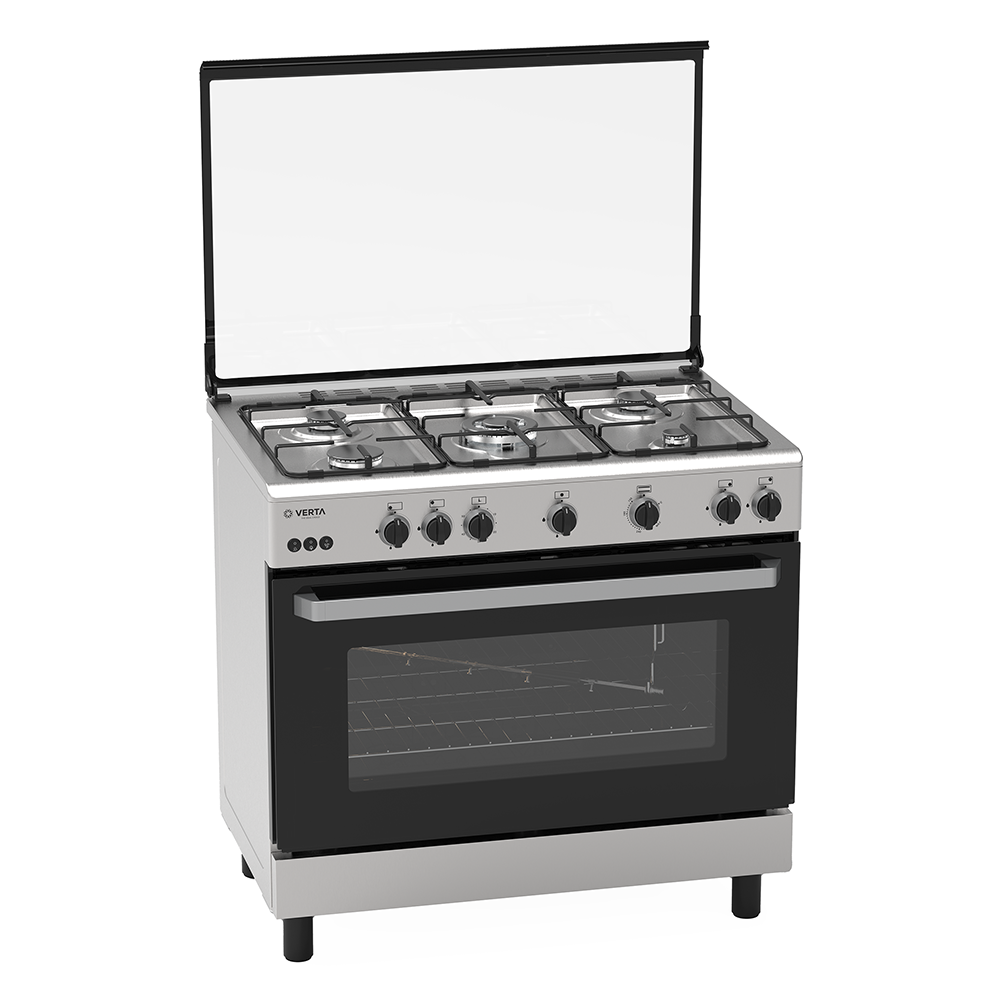VERTA 5-Burner Freestanding Gaz Cooker - 90cm - Black