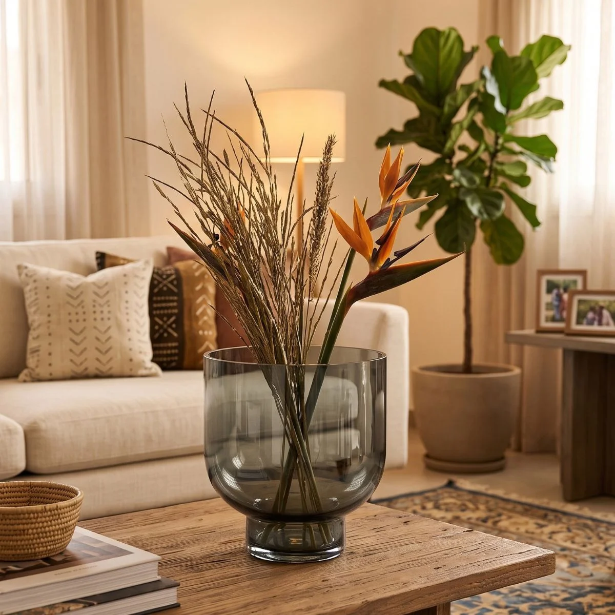 Handblown Stemmed Glass Vase