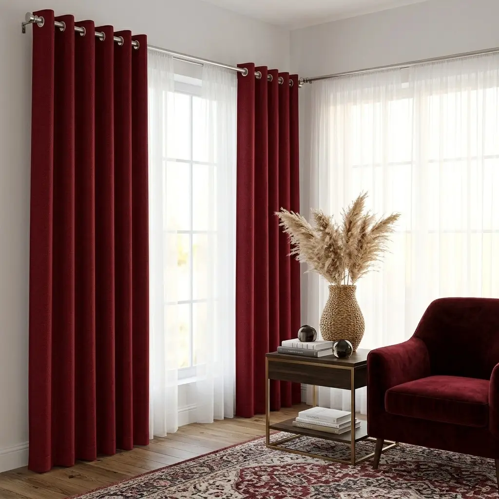 Grommet Curtains for Bedroom and Living Room - 1 Panels Set Room Darkening Curtains (140 x 260 cm)