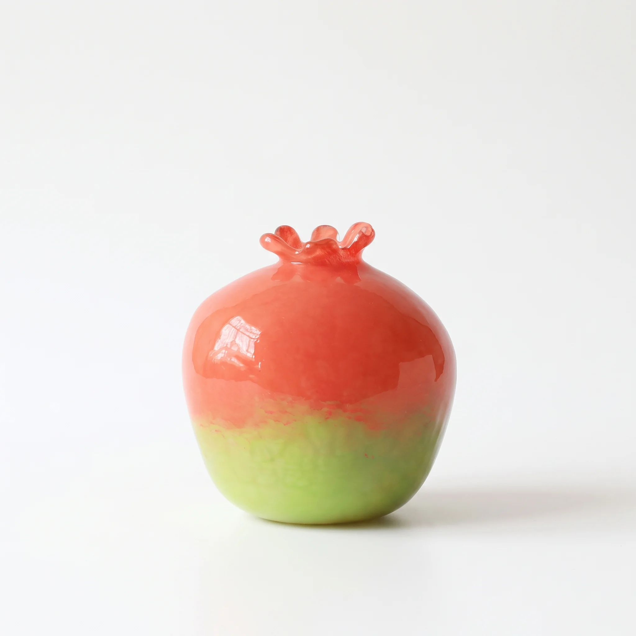 Grenade Éclatante – Handblown Pomegranate Glass Art Vase