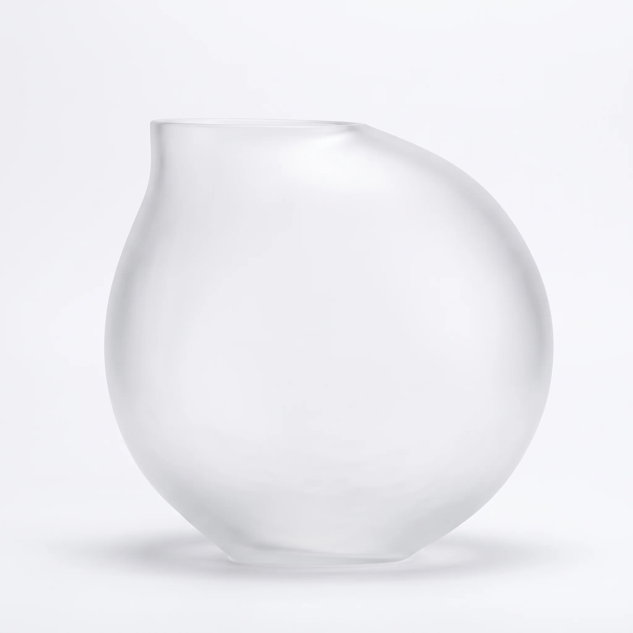 Sphère Asymétrique – Handblown Frosted Glass Art Vase