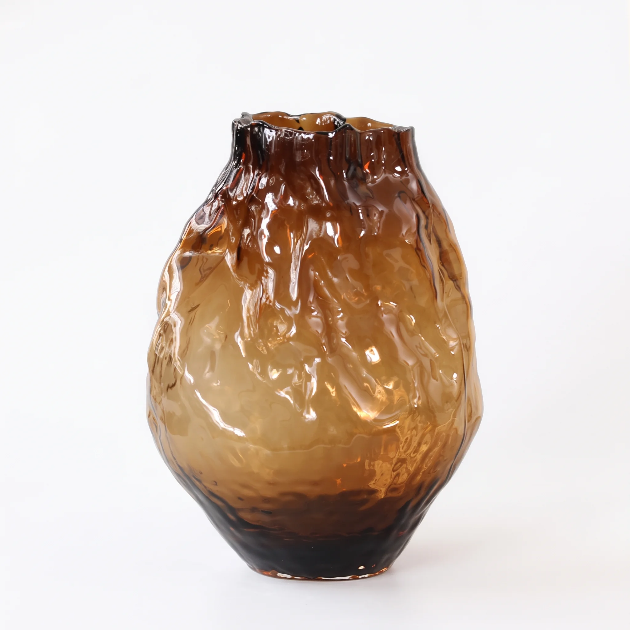 Texture Organique Miel – Handblown Organic Textured Glass Vase