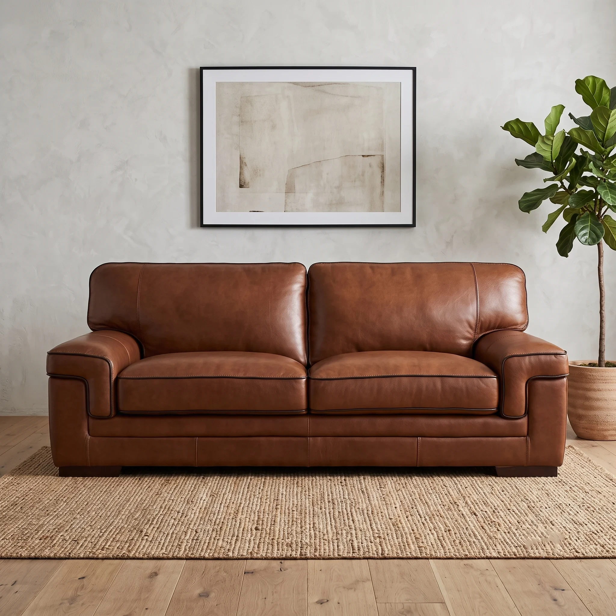 Housse de Coussin Tressée Grise Moderne avec Patch Sherpa et Bande en Faux Cuir.