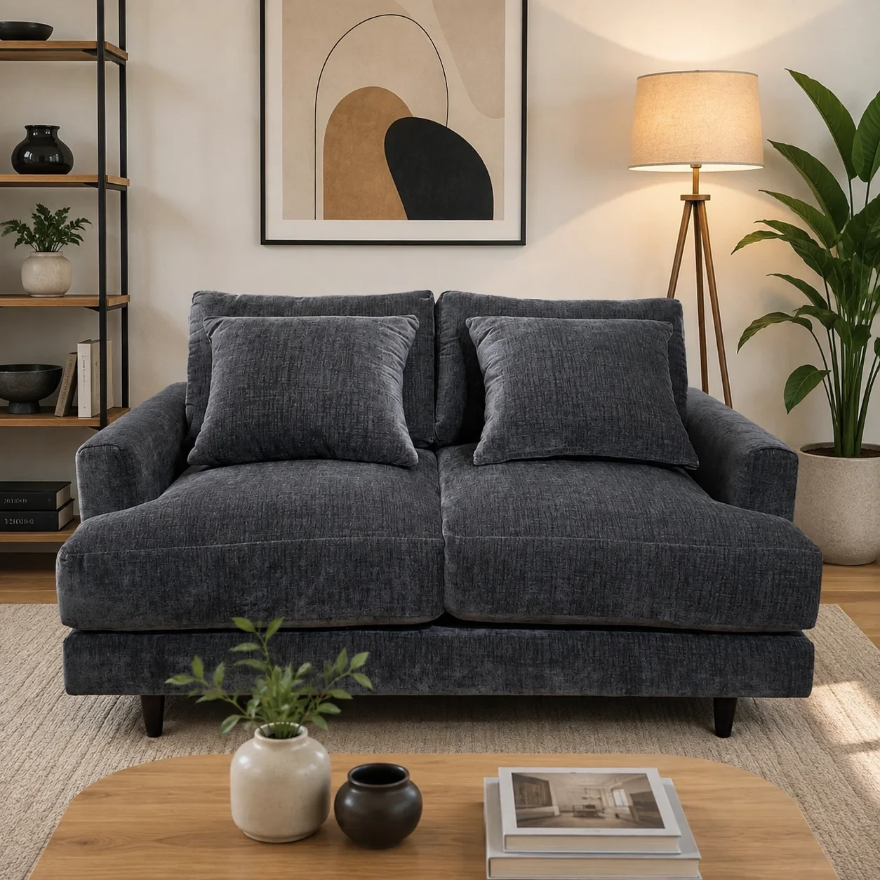 Housse de Coussin Décorative Bloc de Couleur Marron et Beige avec Détail de Franges Crème - Taie d'Oreiller Tressée Style Boho.