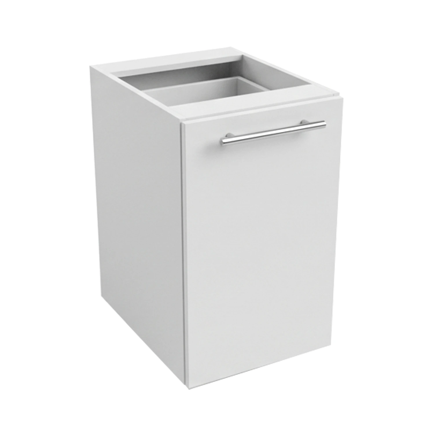 Lower kitchen cabinet, width 45 cm, equipped with a shelf in two colors: white or walnut wood.