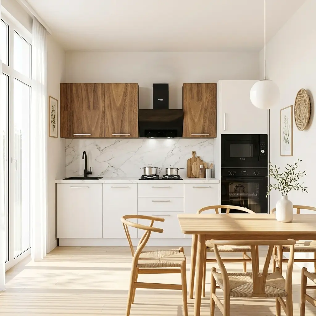 A full modern kitchen, in white – IROKO model
