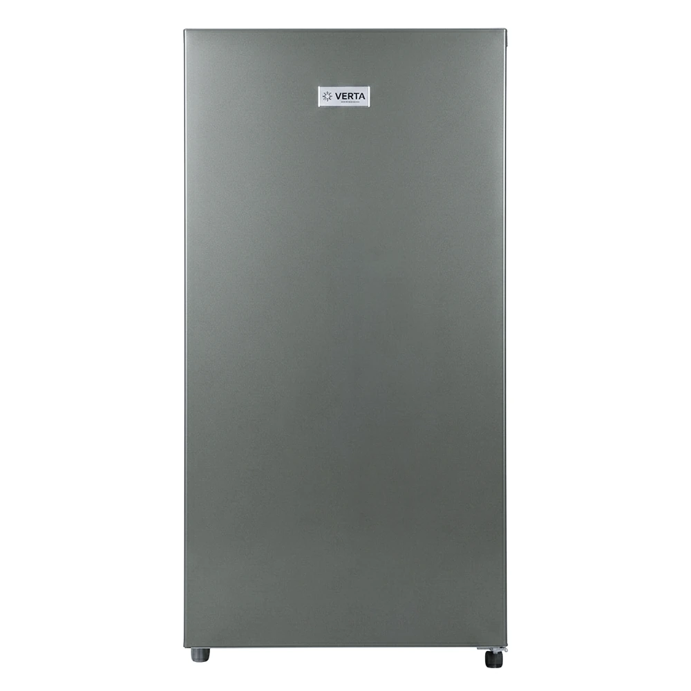 VERTA 1-Door Refrigerator 153L - Recessed Handle With Lock and Key - Grey