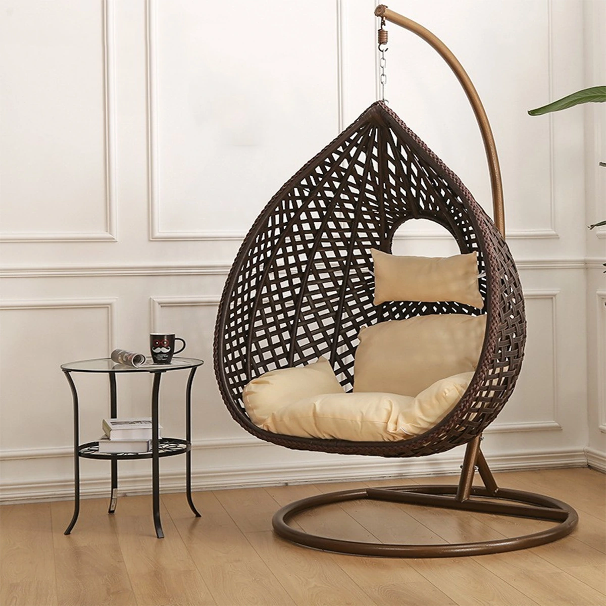 Outdoor Swing Chair Hammocks Rattan - Brown