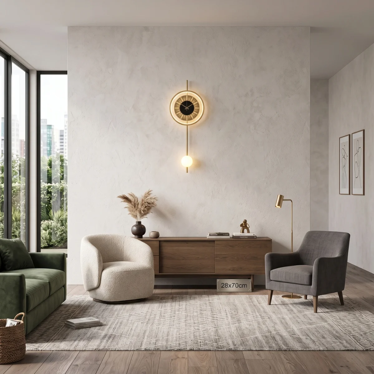Soleil-Pendulaire–Horloge-Murale-LED-&-Globe-Lumineux-micasa-dakar