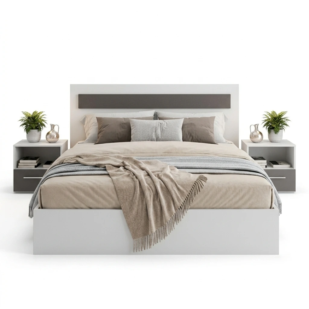 NÜVEO 5-Piece Bedroom Set - Bright White & Grey