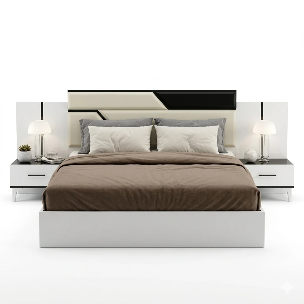 ECLIPSE 5-Piece Modern Bedroom Set – Gloss White & Black