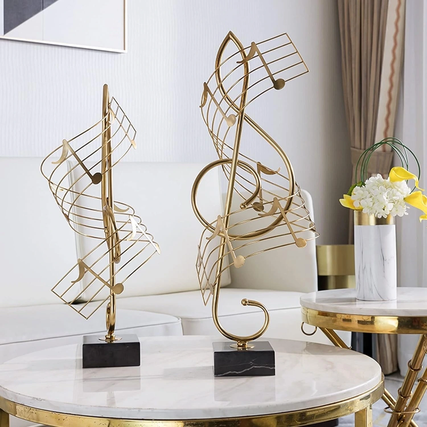 Home Decoration Alloy Music Sculpture Notes Desk Decorations Notes Home Art Decoration Piano Gifts Souvenirs Statuette for Your Desk