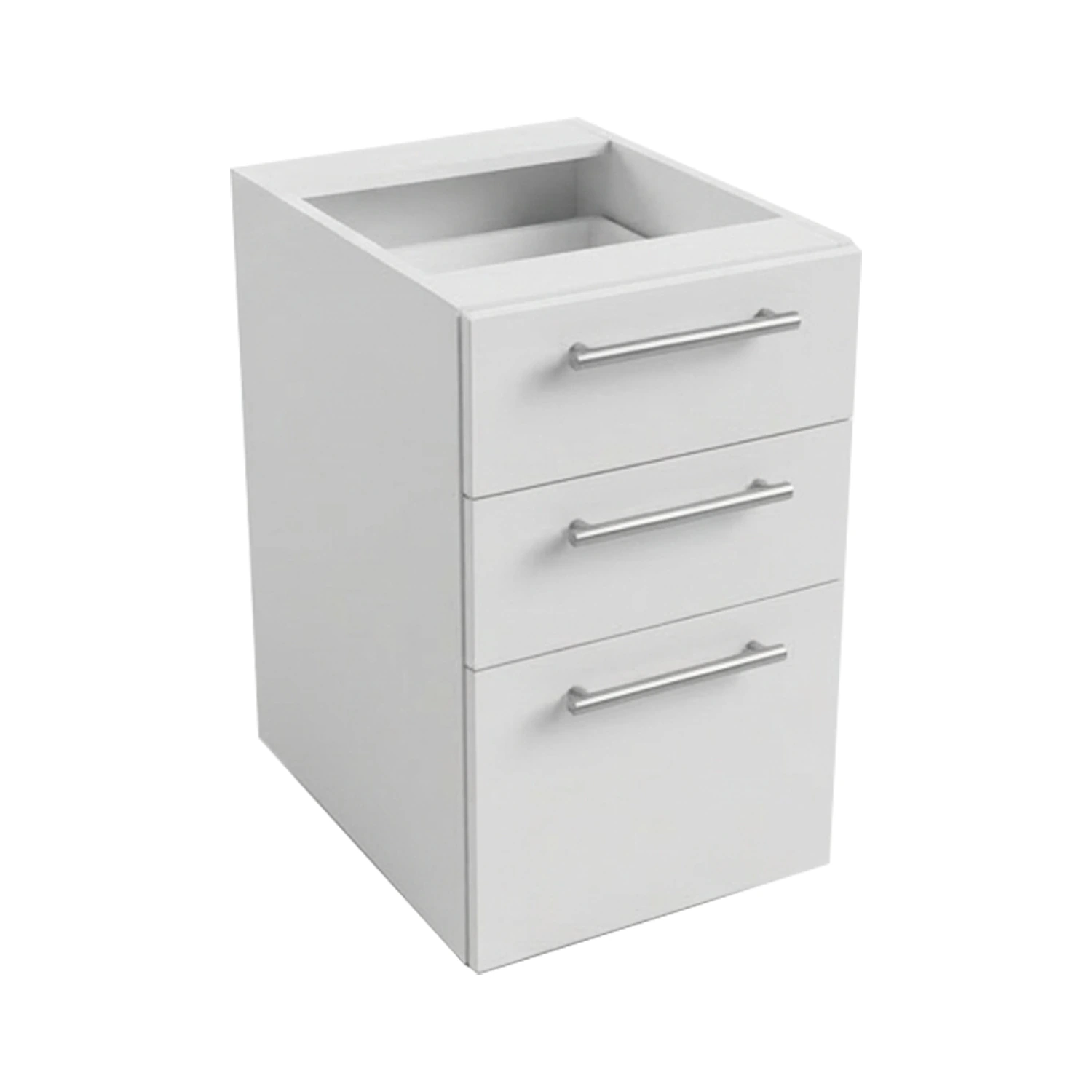 Lower kitchen cabinet, width 45 cm, equipped with three drawers in two colors: white or walnut wood.