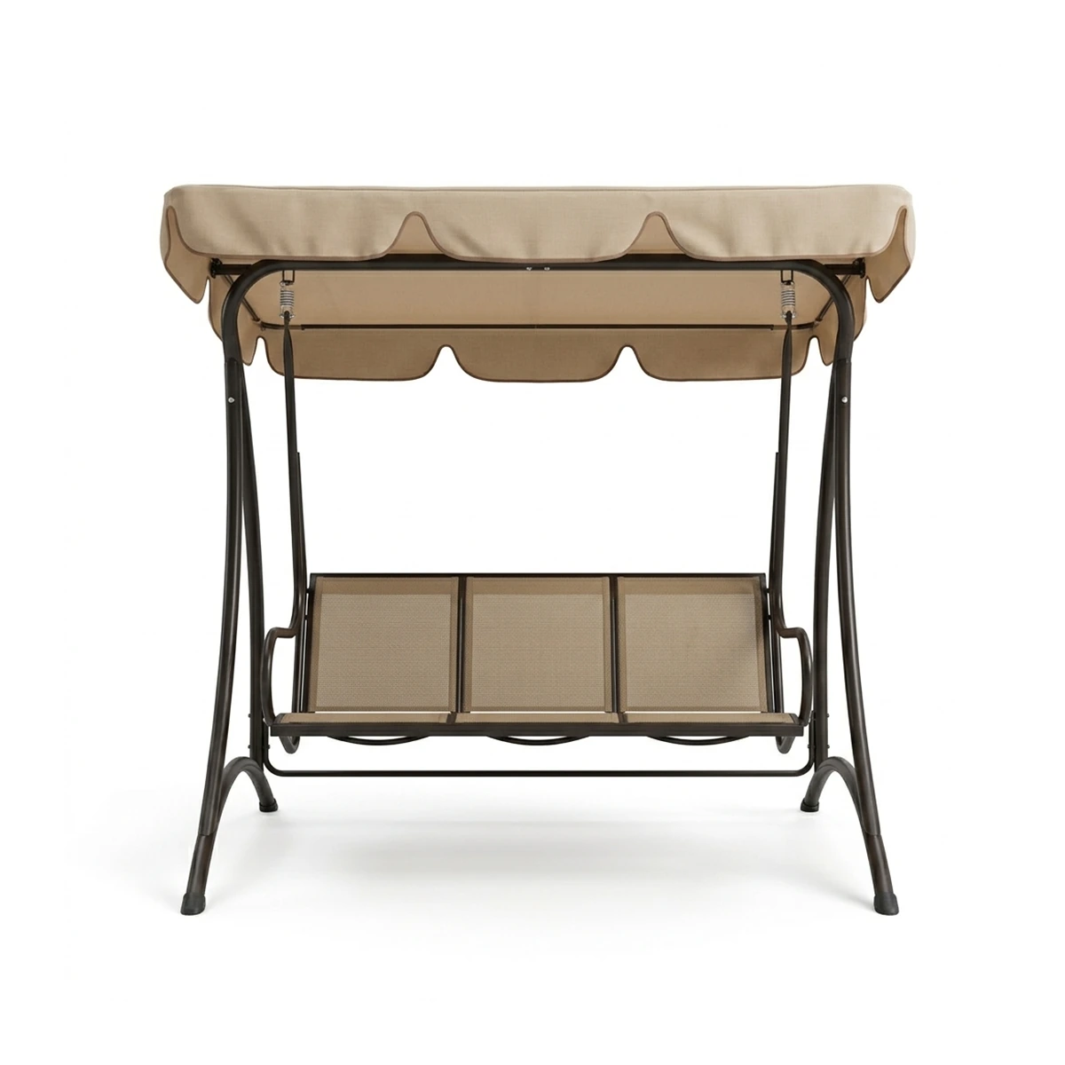 Outdoor swing chair with canopy - beige and black