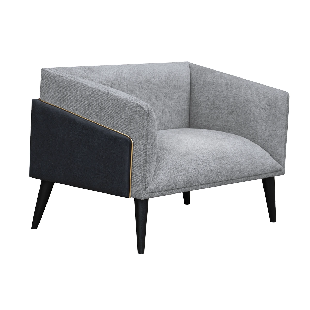 KAPRI wood and velvet chair - Gray