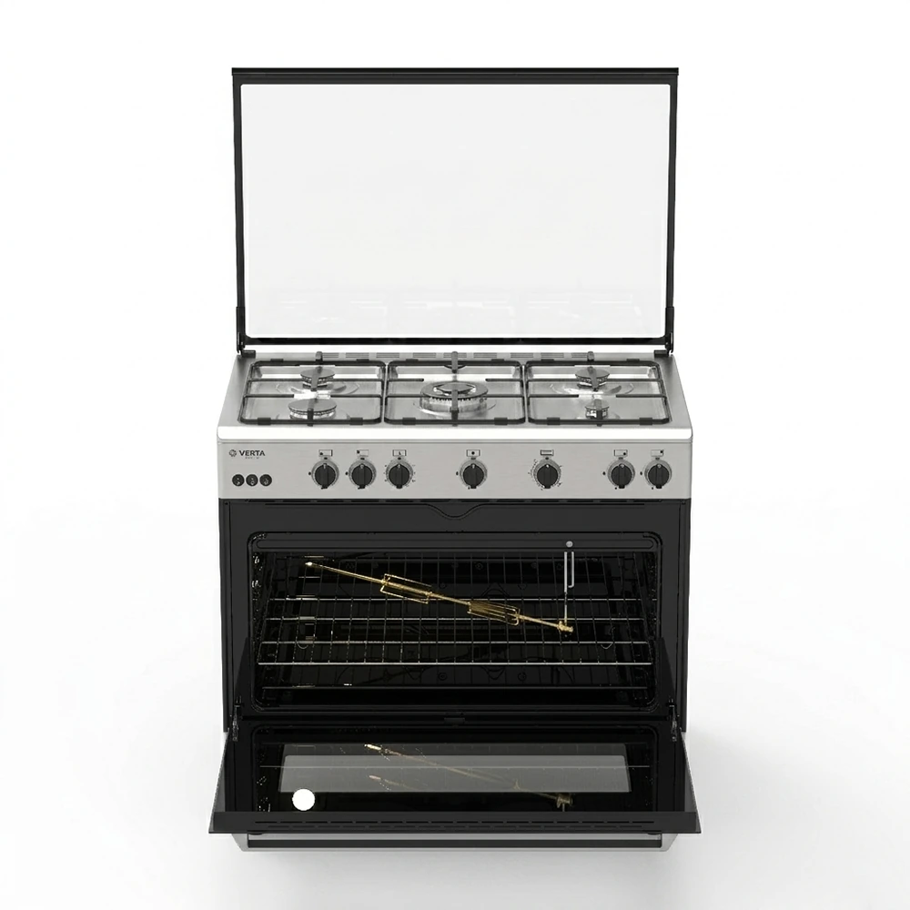 VERTA 5-Burner Freestanding Gaz Cooker - 90cm - Black