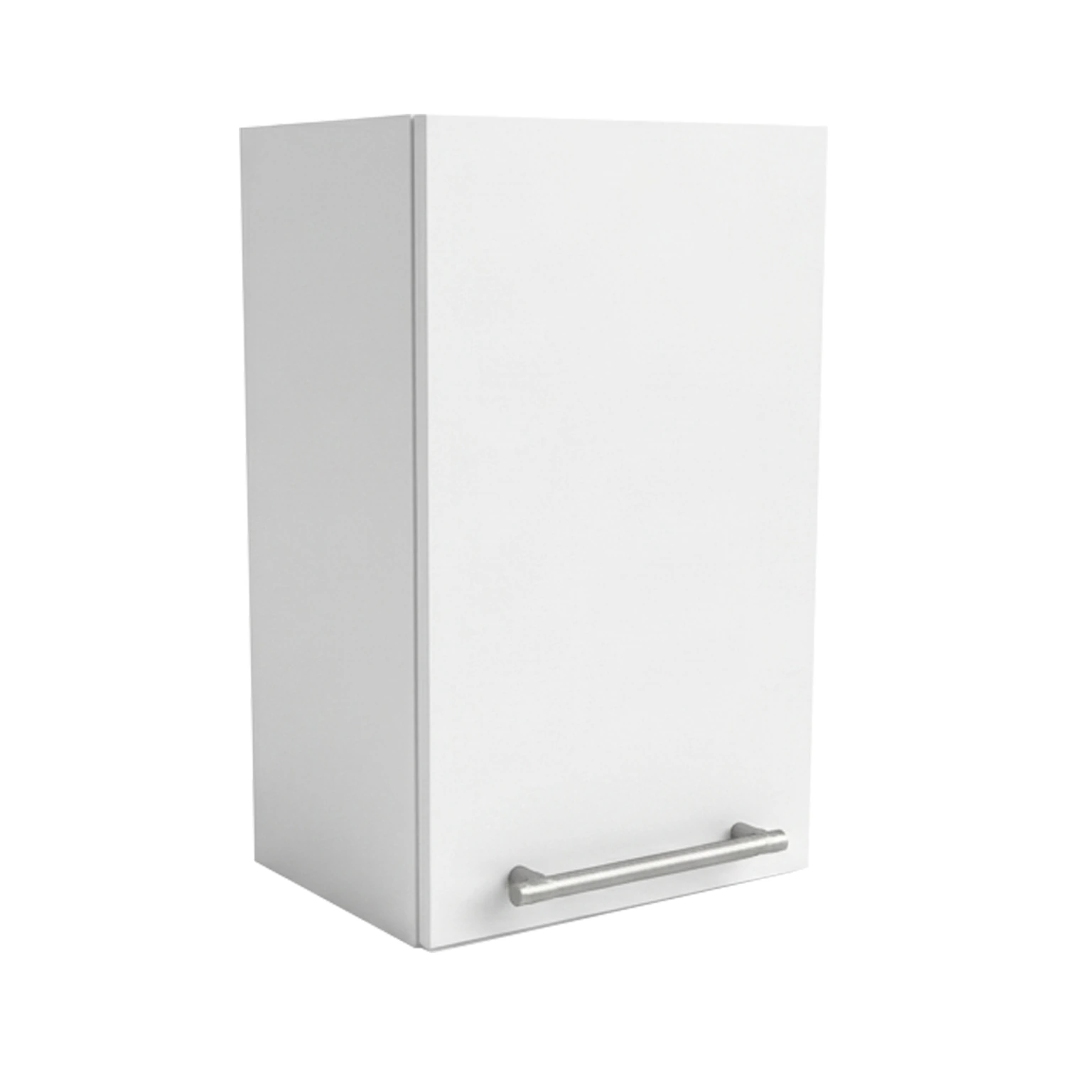 Upper kitchen cabinet, width 45 cm, equipped with a shelf in two colors: white or walnut wood.