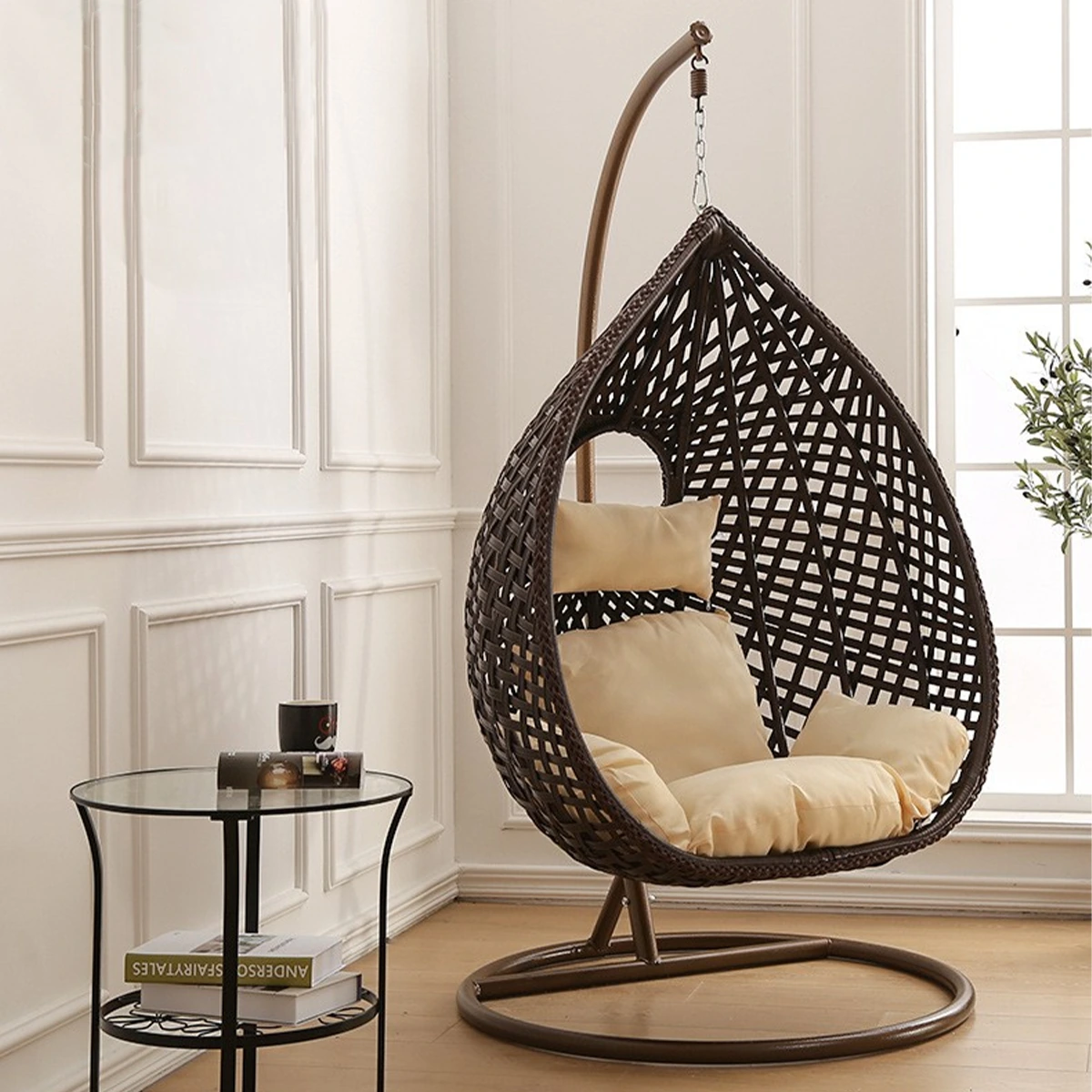 Outdoor Swing Chair Hammocks Rattan - Brown