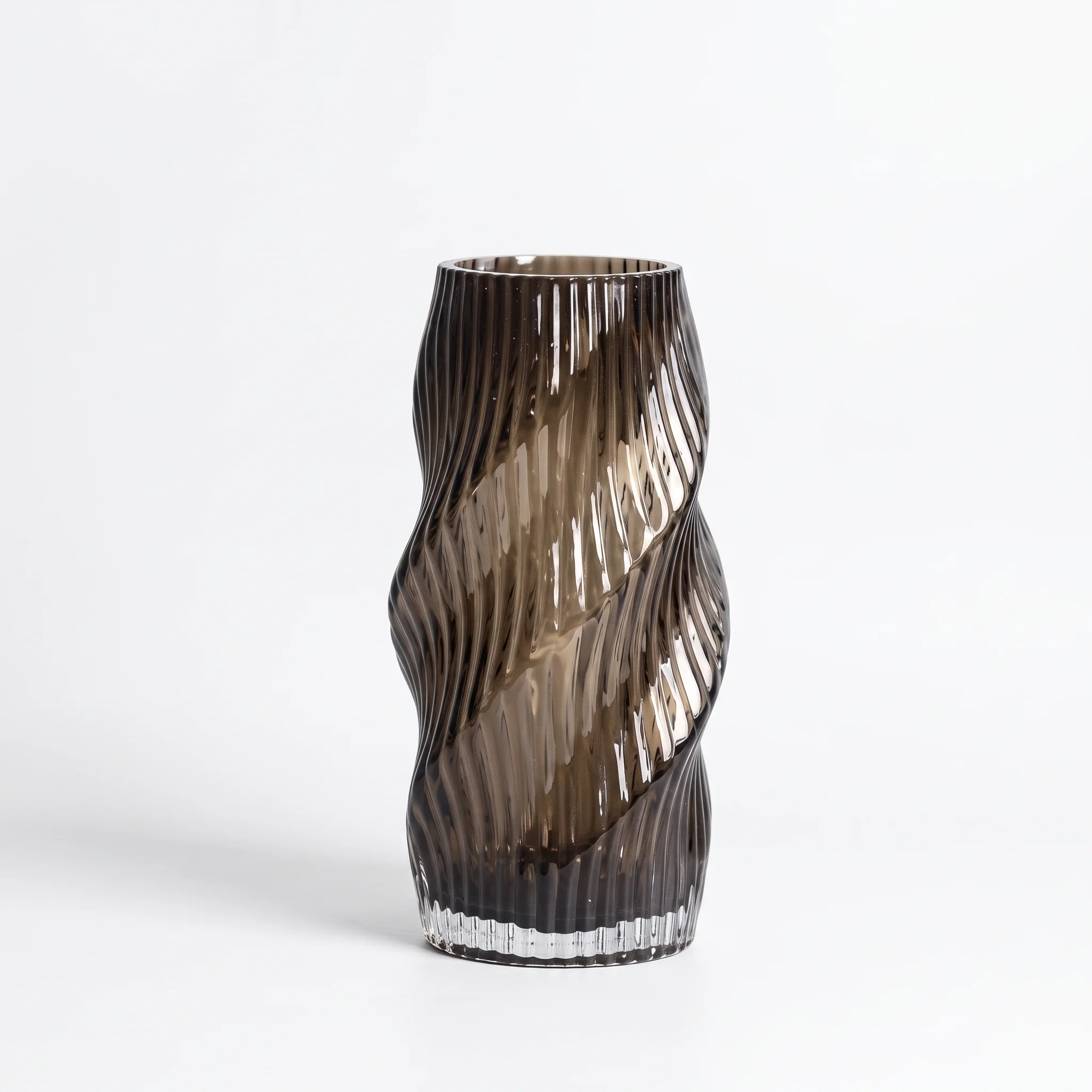Vague Fumée – Tall Handblown Swirl Patterned Glass Vase
