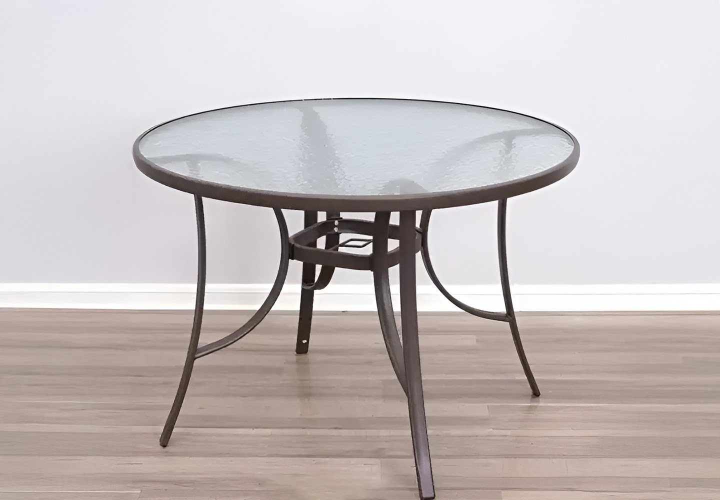 TABLE RONDE SAINT ANDRÉ BRONZE EN VERRE