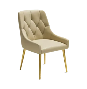 Table à manger LUXORA – 6 places beige et or TA050 – Image 2