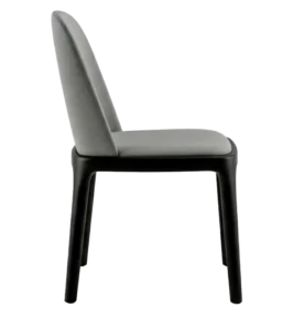 Table à manger en marbre MARBLEA – 6 places, blanc avec base noire TA030 – Image 2