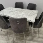 TERRA Dining Table with 6 Silver Chairs 3002019