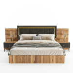Chambre à coucher de Luxe HERMES 5 Pièces - Noir et Or – Image 2