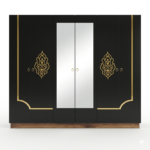 Chambre à coucher de Luxe HERMES 5 Pièces - Noir et Or – Image 3