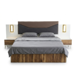 Chambre à coucher Moderne MILANO 5 Pièces – Blanc et Noyer – Image 4