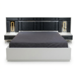 SIRI 10-Piece Modern Bedroom Set – Gloss White & Black - Image 2
