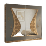 Chambre à coucher Moderne HASSIR 5 Pièces avec portes coulissantes – Gris et Marron – Image 3
