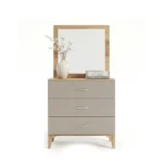 Chambre à coucher Moderne HASSIR 5 Pièces avec portes coulissantes – Gris et Marron – Image 4