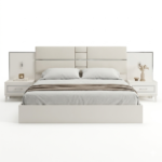 YAMAN 5-Piece Modern Bedroom Set – White & Silver - Image 2