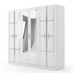 YAMAN 5-Piece Modern Bedroom Set – White & Silver - Image 3