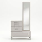 YAMAN 5-Piece Modern Bedroom Set – White & Silver - Image 4