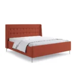 "Alaya" bed upholstered in wood and velvet - Red - Image 2