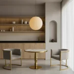 Ensemble de Table tête-à-tête « NÜO » 3 pièces – Gris et Or