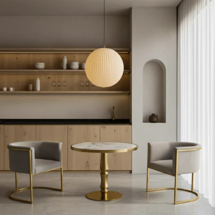 Ensemble de Table tête-à-tête « NÜO » 3 pièces – Gris et Or