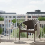 chaise d'extérieur en rotin - pour jardin ou balcon - marron