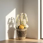 Jardinières en forme de coquillage en fibre de verre, grands vases d'intérieur pour la maison, design créatif, revêtement époxy, style européen, avec une sélection de fleurs harmonieuses