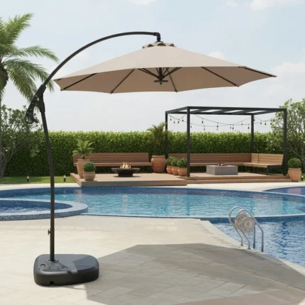 Tente d'extérieur 240x200x200 cm - Beige et noir