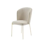 Ensemble de Table à manger « AUREA » 7 pièces – Gris et Or – Image 2