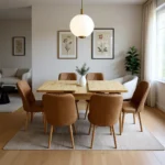 Ensemble de Table à manger « TERRA » 7 pièces avec mécanisme extensible – Marron – Image 2