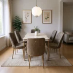 Ensemble de Table à manger « TERRA » 7 pièces – Blanc et Gris