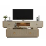 Unité TV « LUMEN » en couleur crème bois, dimensions : 180 x 45 x 35 – Image 3