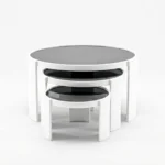 Tables gigognes rondes 3 pièces – Blanc – Image 2