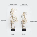 Sculpture décorative en alliage sur le thème des notes de musique pour bureau, décoration artistique pour la maison, cadeaux pour pianistes, souvenirs, statuette pour votre bureau – Image 6