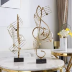 Sculpture décorative en alliage sur le thème des notes de musique pour bureau, décoration artistique pour la maison, cadeaux pour pianistes, souvenirs, statuette pour votre bureau – Image 2