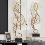 Sculpture décorative en alliage sur le thème des notes de musique pour bureau, décoration artistique pour la maison, cadeaux pour pianistes, souvenirs, statuette pour votre bureau – Image 3